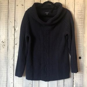 Nautica Navy Blue Knitted Scarf Neck Sweater